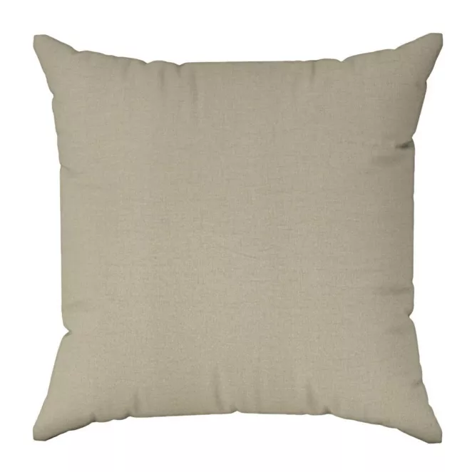 Poszewka szyta jasnobeżowa z tkaniny w stylu eko o naturalnym splocie