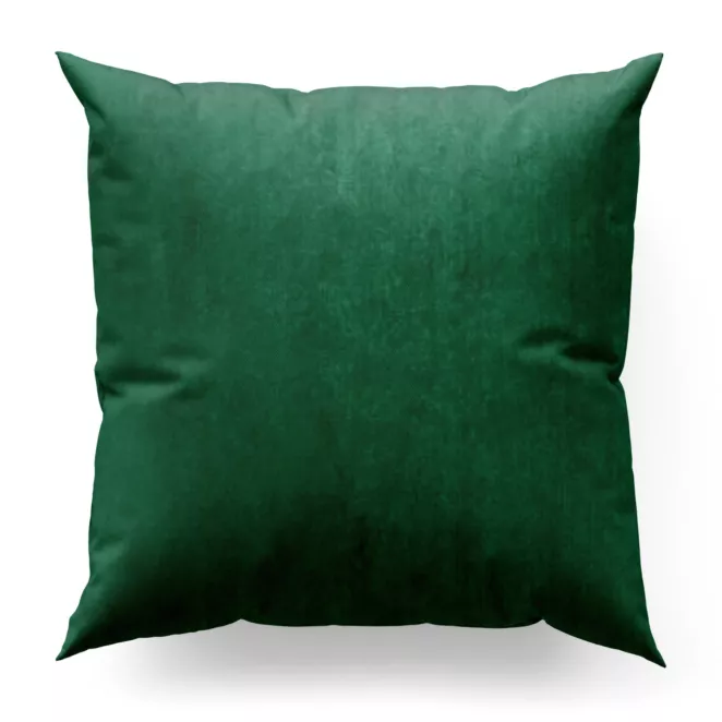 Poszewka szyta SAFARI ciemnozielona z miękkiej welwetowej tkaniny z połyskiem