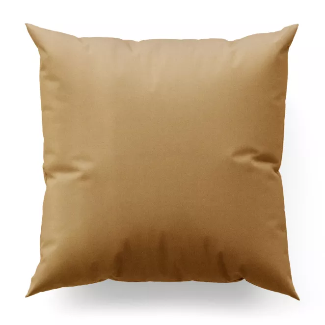 Poszewka szyta ciemnobeżowa z gładkiej tkaniny z delikatnym połyskiem