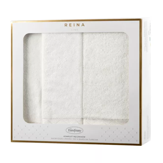 Zestaw ręczników bawełnianych na prezent 3 szt. kolor jasnokremowy, srebrny 500 g/m2 SISI