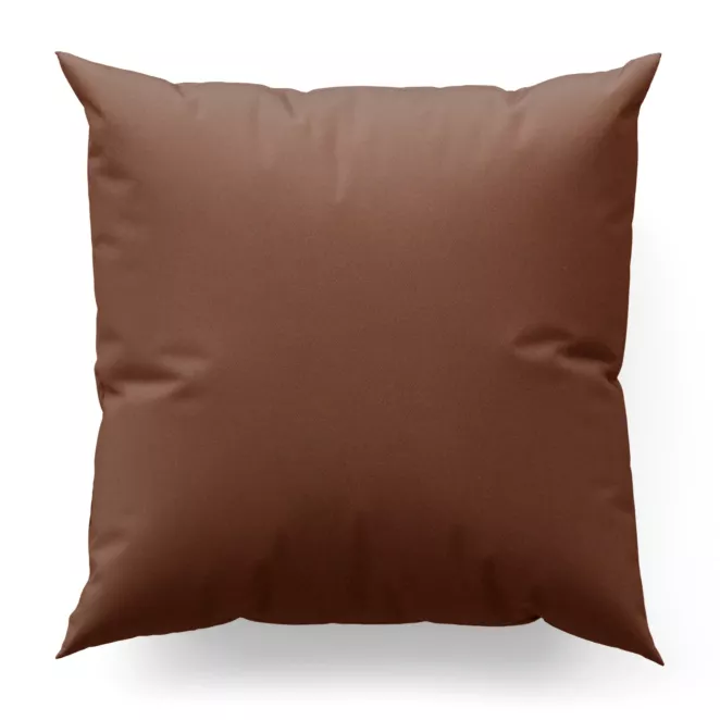 Poszewka szyta brązowa z gładkiej tkaniny typu blackout