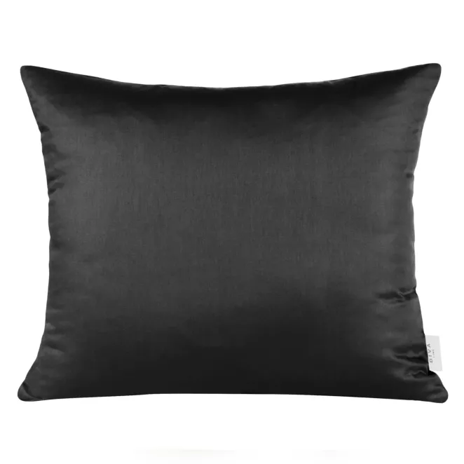 Poszewka na poduszkę 50x70 cm z satyny bawełnianej czarna DINA