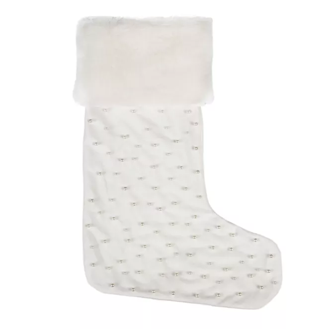 Skarpeta świąteczna PERŁA zdobiona perłami