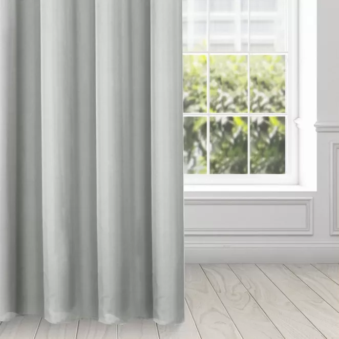 Zasłona srebrna z matowej gładkiej tkaniny 140x250 cm przelotka RITA