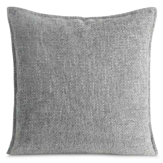 Poszewka na poduszkę 45x45 cm srebrna z szenilowej tkaniny AURA - kolekcja TOLEDO