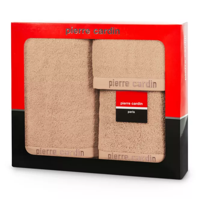 Zestaw ręczników bawełnianych na prezent 3 szt kolor pudrowy 430 g/m2 EVI Pierre Cardin