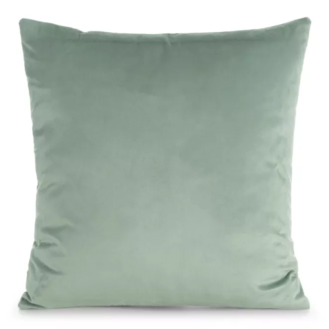 Poszewka na poduszkę 45x45 cm welwetowa, gładka ciemnomiętowa o delikatnym połysku GAJA 1