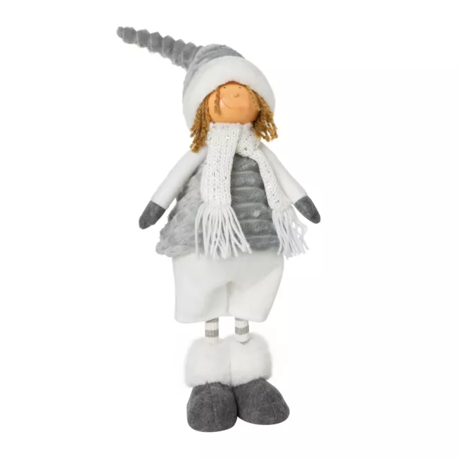 Figurka świąteczna DOLL lalka w zimowym stroju z miękkich tkanin