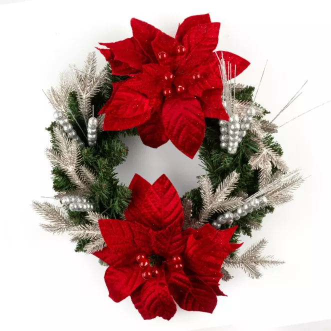 Wianek świąteczny ręcznie dekorowany GWIAZDA BETLEJEMSKA