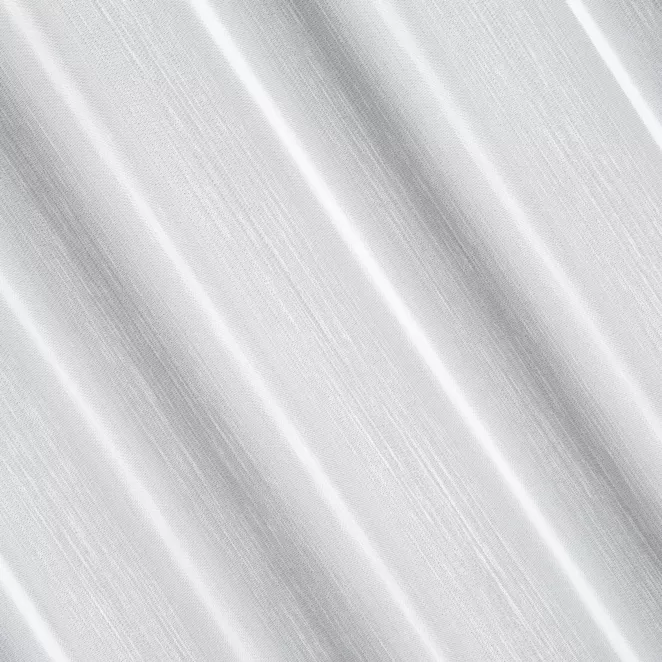 E37/2 Firana szyta na taśmie 5 cm biała z miękkiej półprzezroczystej tkaniny z efektem deszczyku, wykończona obciążnikiem