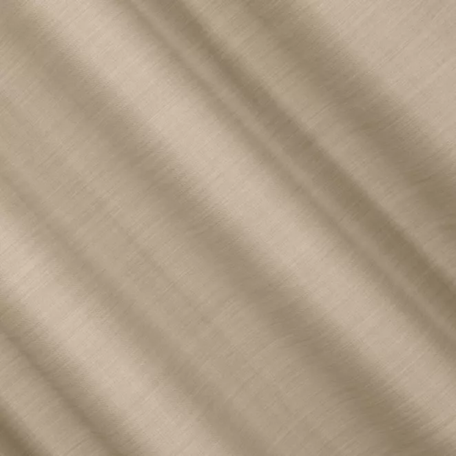 L156/8 Zasłona szyta na taśmie 5 cm ciemnobeżowa z miękkiej tkaniny o naturalnym splocie w stylu ekologicznym