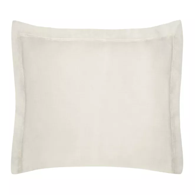 Poszewka na poduszkę 70x80 cm bawełniana beżowa z satynowym połyskiem i ozdobną kantą NOVA COLOUR