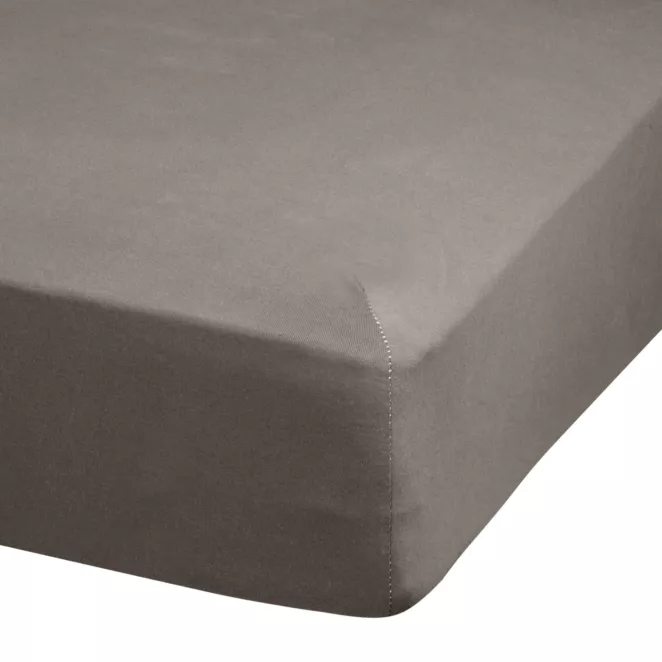 Prześcieradło jersey z gumką 140x200 cm z bawełny kolor grafitowy 140 g/m2 ADELA