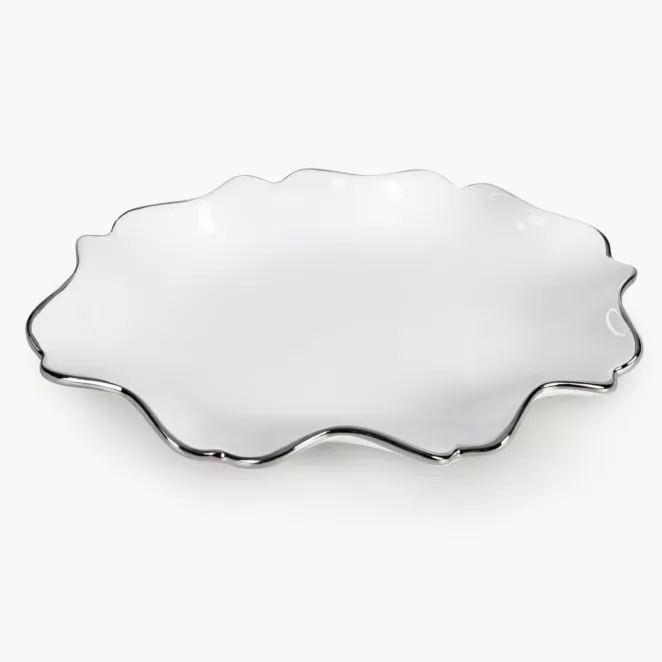 Patera dekoracyjna z glinki ceramicznej z falującymi brzegami AUREN 1