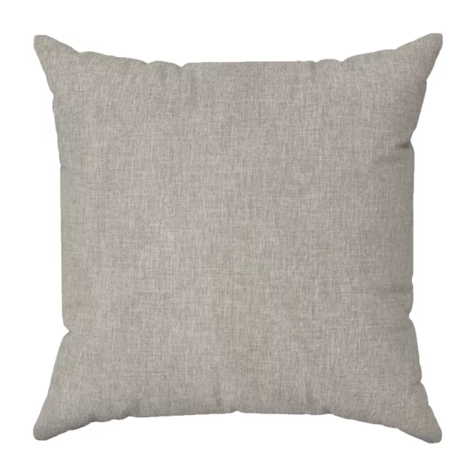 Poszewka szyta jasnoszara z tkaniny zaciemniającej typu dimout o naturalnym splocie, z efektem melanżu