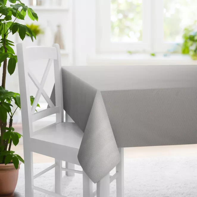 Obrus szyty beżowy z tkaniny w geometryczny wzór Pierre Cardin