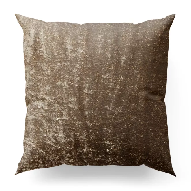 Poszewka szyta beżowa z miękkiej tkaniny welwetowej z efektem kreszowania