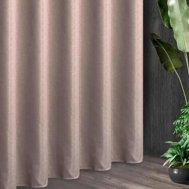 Tkanina zasłonowa z ozdobnym splotem i dodatkiem błyszczącej nici