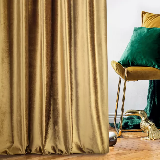 Tkanina zasłonowa, miękka welwetowa z połyskiem z kolekcji Eva Minge