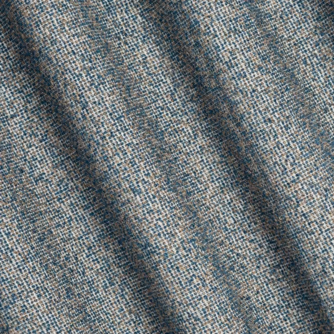 H207/13 Zasłona szyta na taśmie 5 cm granatowa z tkaniny typu bukla z efektem melanżu