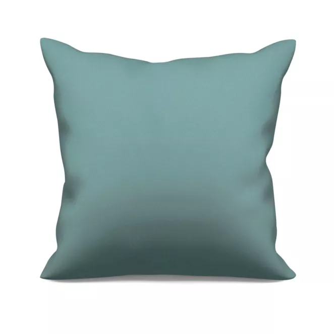 Poszewka szyta turkusowa z gładkiej tkaniny typu dimout