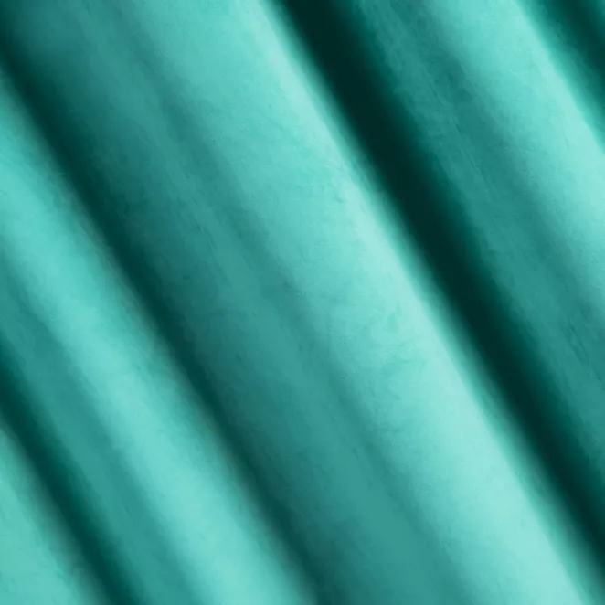 P206/62 Zasłona szyta na taśmie 5 cm ENYA zielona z miękkiej półmatowej tkaniny welwetowej