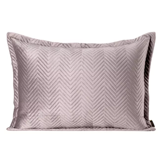 Poszewka na poduszkę 50x70 cm welwetowa, pudrowa pikowana w jodełkę metodą hot press SOFIA Eurofirany Premium