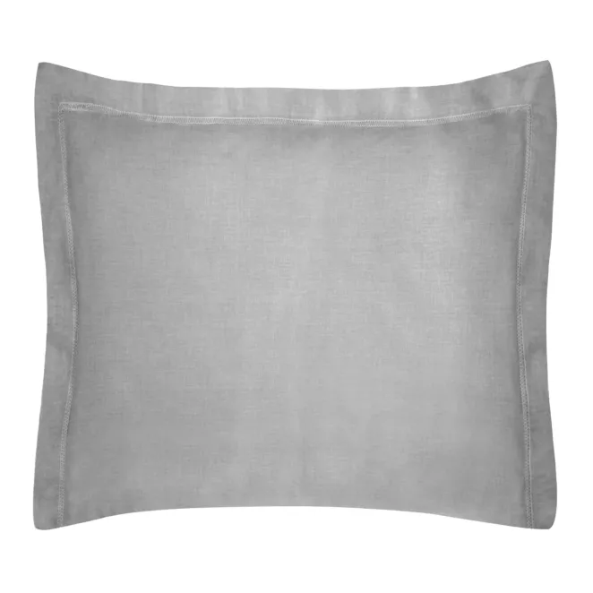 Poszewka na poduszkę 70x80 cm bawełniana stalowa z satynowym połyskiem i ozdobną kantą NOVA COLOUR