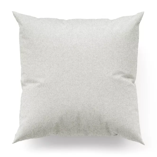 Poszewka szyta jasnosrebrna z tkaniny o naturalnym splocie w stylu eko