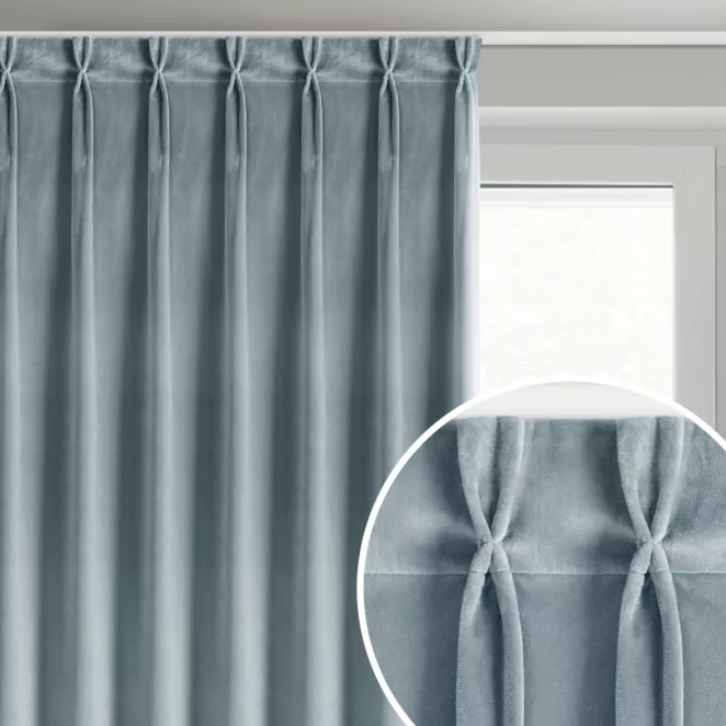 Zasłona srebrna z welwetowej tkaniny 80x270 cm (wymiar podany na gotowo) system flex - MELANIE