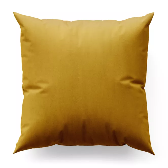 Poszewka szyta musztardowa z miękkiej tkaniny welwetowej