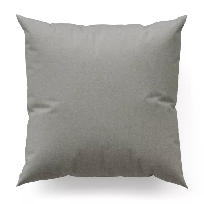 Poszewka szyta szarobeżowa ze strukturalnej tkaniny typu blackout, zaciemniająca w 100%