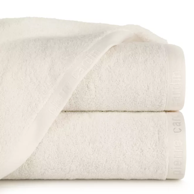 Ręcznik do rąk 30x50 cm bawełniany kolor kremowy z żakardową bordiurą 430 g/m2 EVI Pierre Cardin