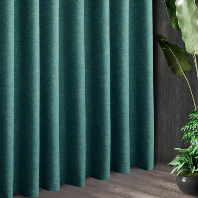 Tkanina zasłonowa zaciemniająca typu blackout, z ozdobnym splotem, z efektem melanżu