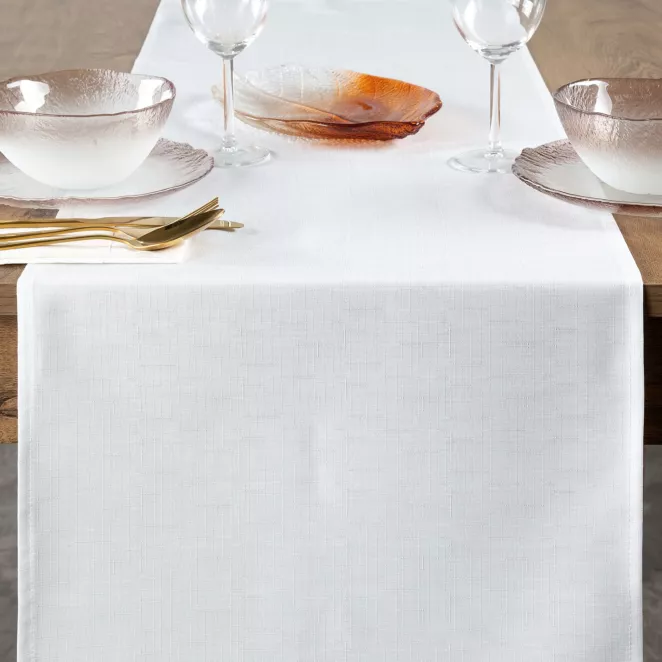 Bieżnik na stół 40x140 cm biały wodoodporny - KATE