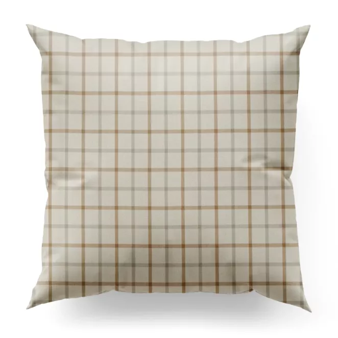 Poszewka na wymiar jasnobeżowa z tkaniny o jodełkowym splocie z wzorem kraty