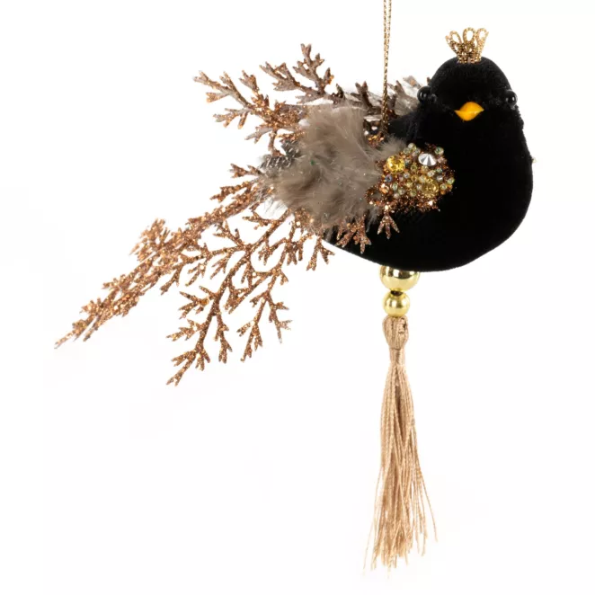 Ozdoba choinkowa PTASZEK z błyszczącymi akcentami