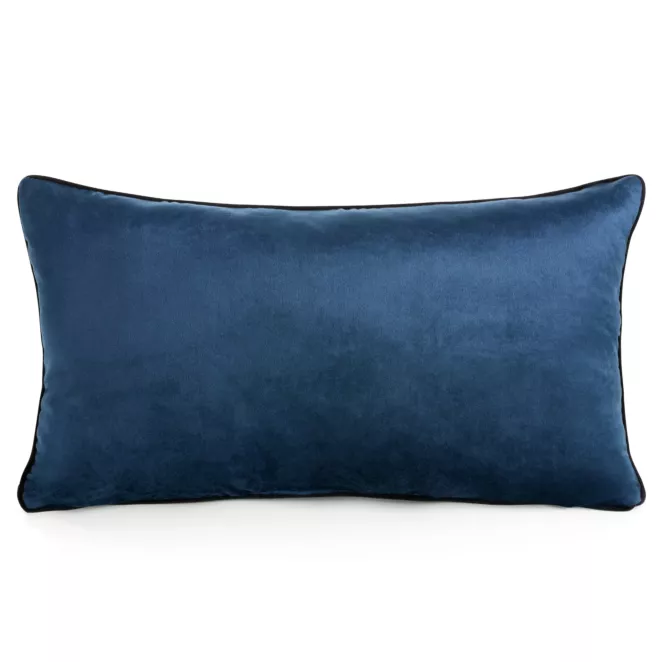 Poduszka 30 x 50 cm welwetowa granatowa z kontrastującą lamówką GAJA 3