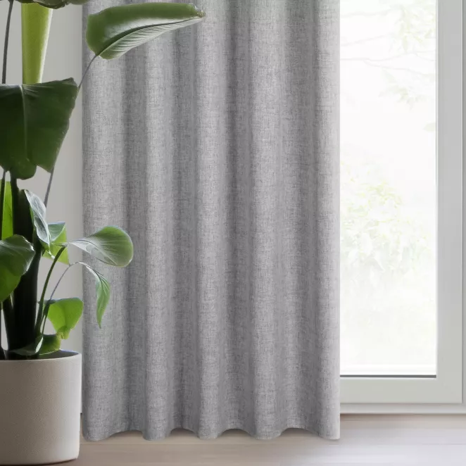 Zasłona srebrna w stylu eko 140x270 cm taśma - JULA2