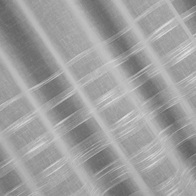 H191/1 Firana szyta na taśmie 5 cm naturalno kremowa zdobiona poziomymi pasami o naturalnym splocie