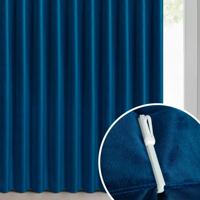 Zasłona granatowa z welwetowej tkaniny 125x270 cm (wymiar podany na gotowo) system flex - MELANIE