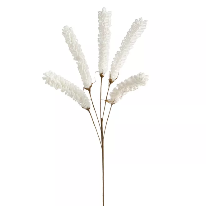 Kwiat sztuczny biały z plastycznej pianki foamiran 90 cm