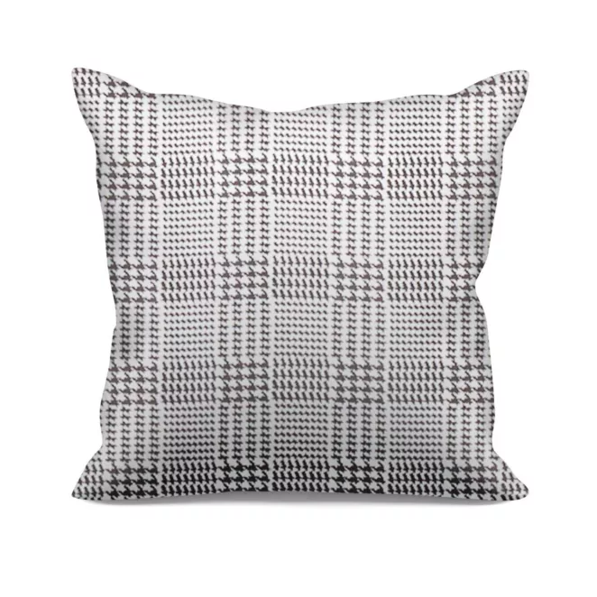 Poszewka szyta naturalno czarna z grubej welwetowej tkaniny w elegancki geometryczny wzór Italissima Eva Minge