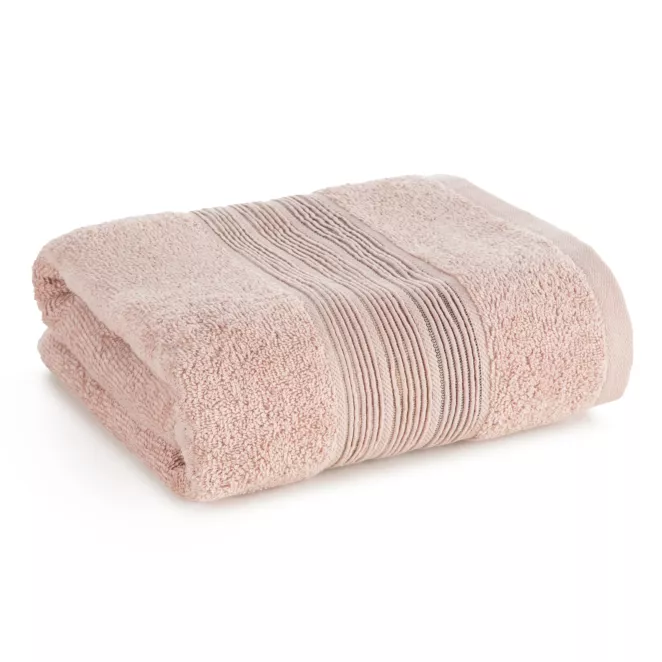 Ręcznik kąpielowy 70x140 cm bawełniany kolor pudrowy w poziome paseczki 500 g/m2 VERANO