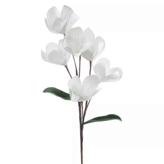 Kwiat sztuczny biały z plastycznej pianki foamiran 70 cm