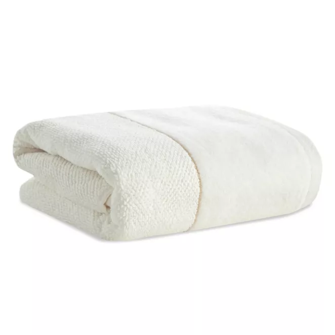 Ręcznik do rąk 30x50 cm bawełniany kolor kremowy z welwetową bordiurą 550 g/m2 ARIA