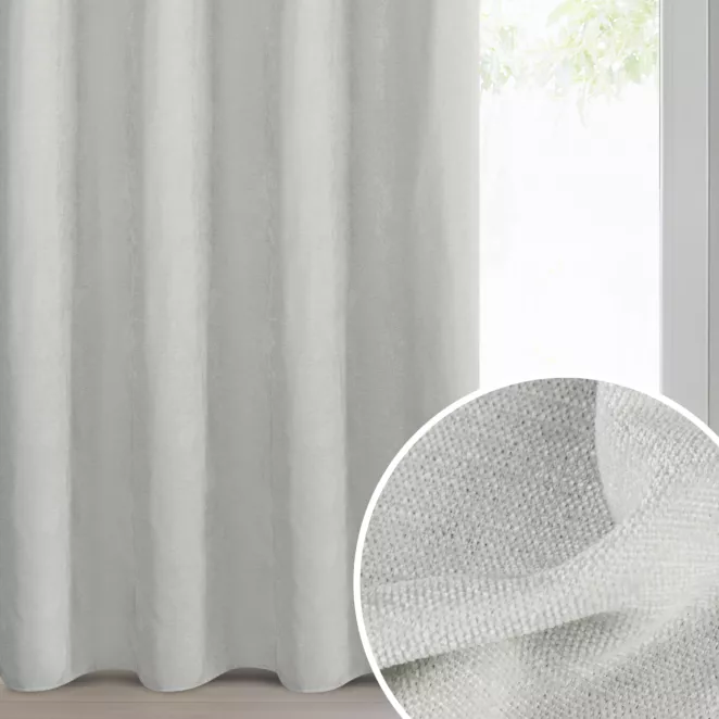 Zasłona platynowa z szenilowej tkaniny o strukturalnym splocie 140x250 cm przelotka - VANI