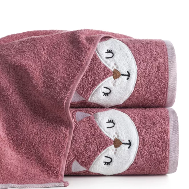 Ręcznik kąpielowy dziecięcy 50x90 cm bawełniany kolor różowy 450 g/m2 BABY 70