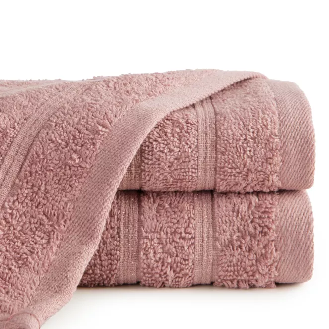 Ręcznik do rąk 30x50 cm bawełniany kolor pudrowy w błyszczące paseczki AMIRA