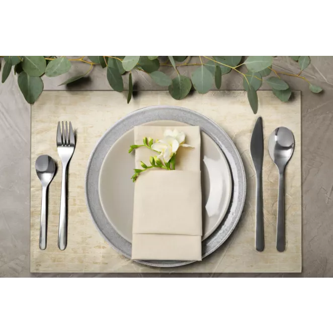 Komplet serwet 4 szt beżowe 30x40 cm żakardowych ALINA z subtelnym delikatnym wzorem przecierki